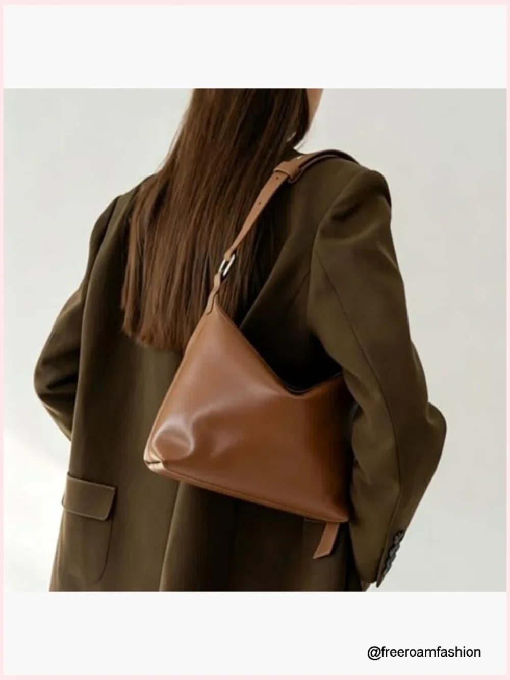 Minimalist Hobo Shoulder Bag – Lightweight Leather Tote for Work & Daily